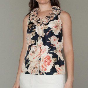 J.Crew Factory Silk Floral Sleeveless Blouse
